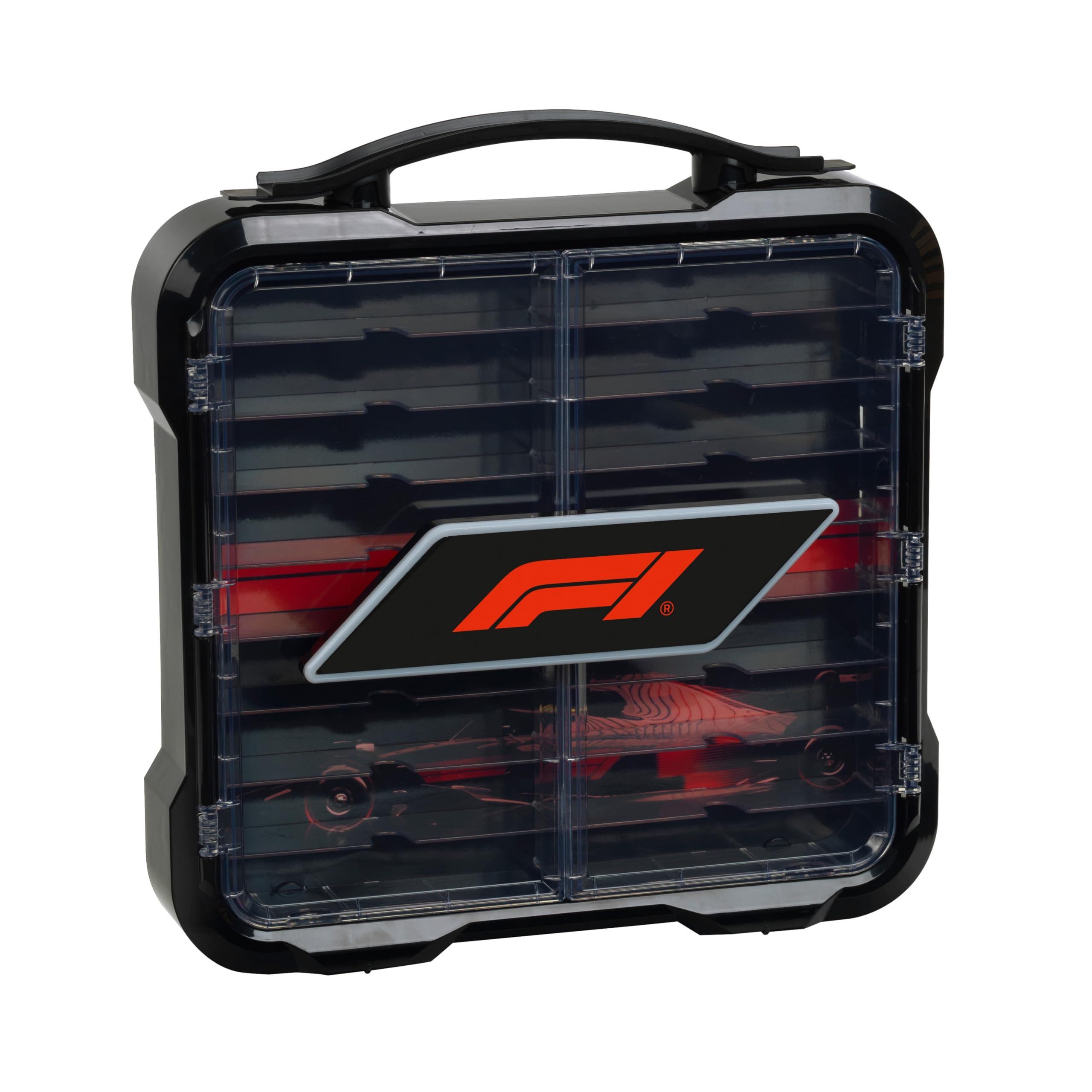Theo Klein 2475 F1® Valigetta da Collezione con Luce e Scomparti per Fino a 18 Auto, Prodotto Ufficialmente Licenziato, Giocattolo per Bambini dai 3 Anni