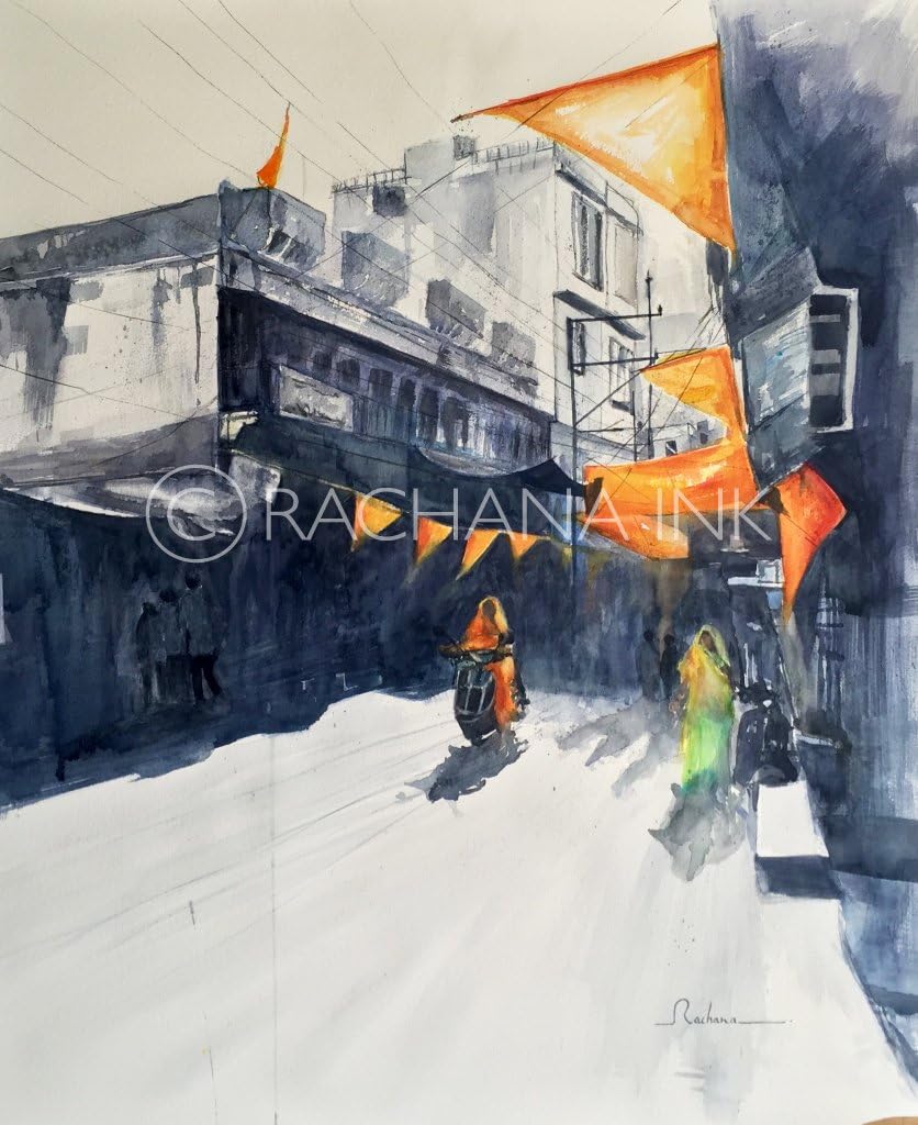 Original Handmade Watercolor Painting"Way Home"