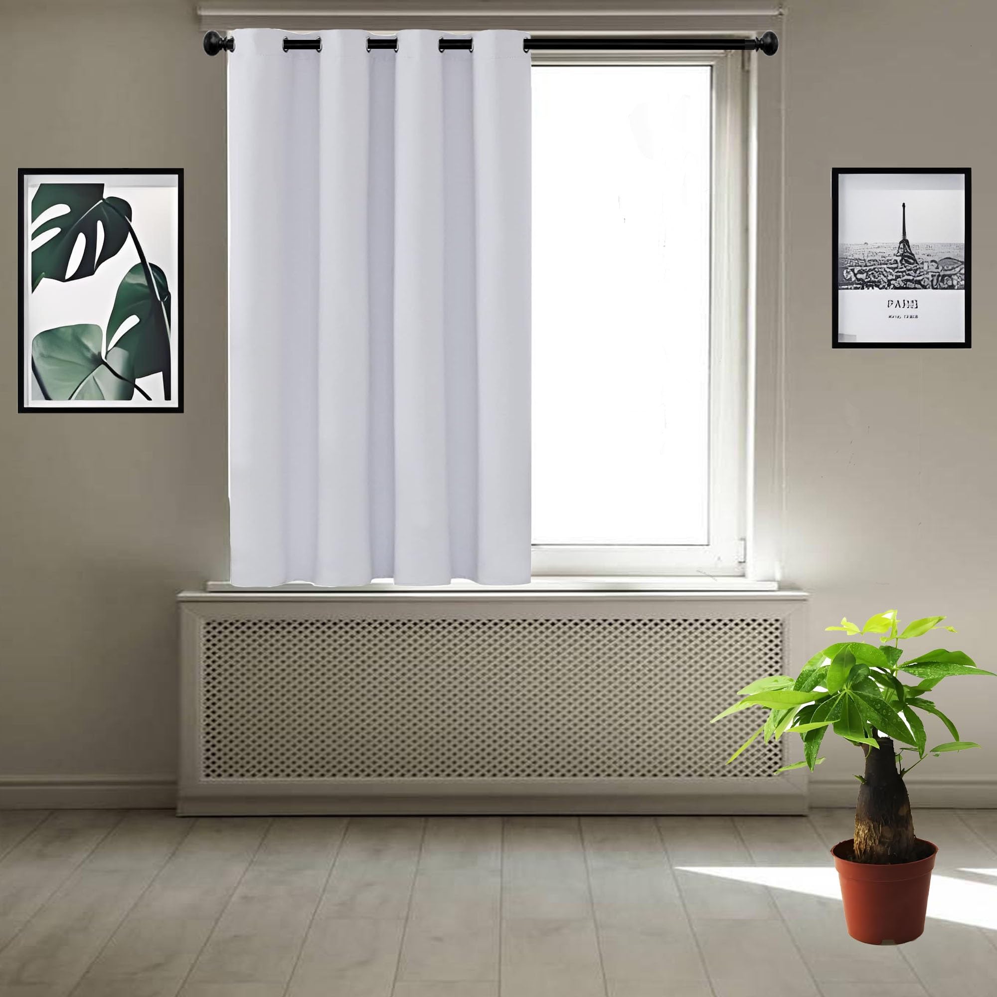 Thermovorhang Kälteschutz 90 x 210 cm Blickdicht Abdunkelnd Blickdicht Gardinen Hochwertige Materialqualität für Fenster Wohnzimmer, Weiß