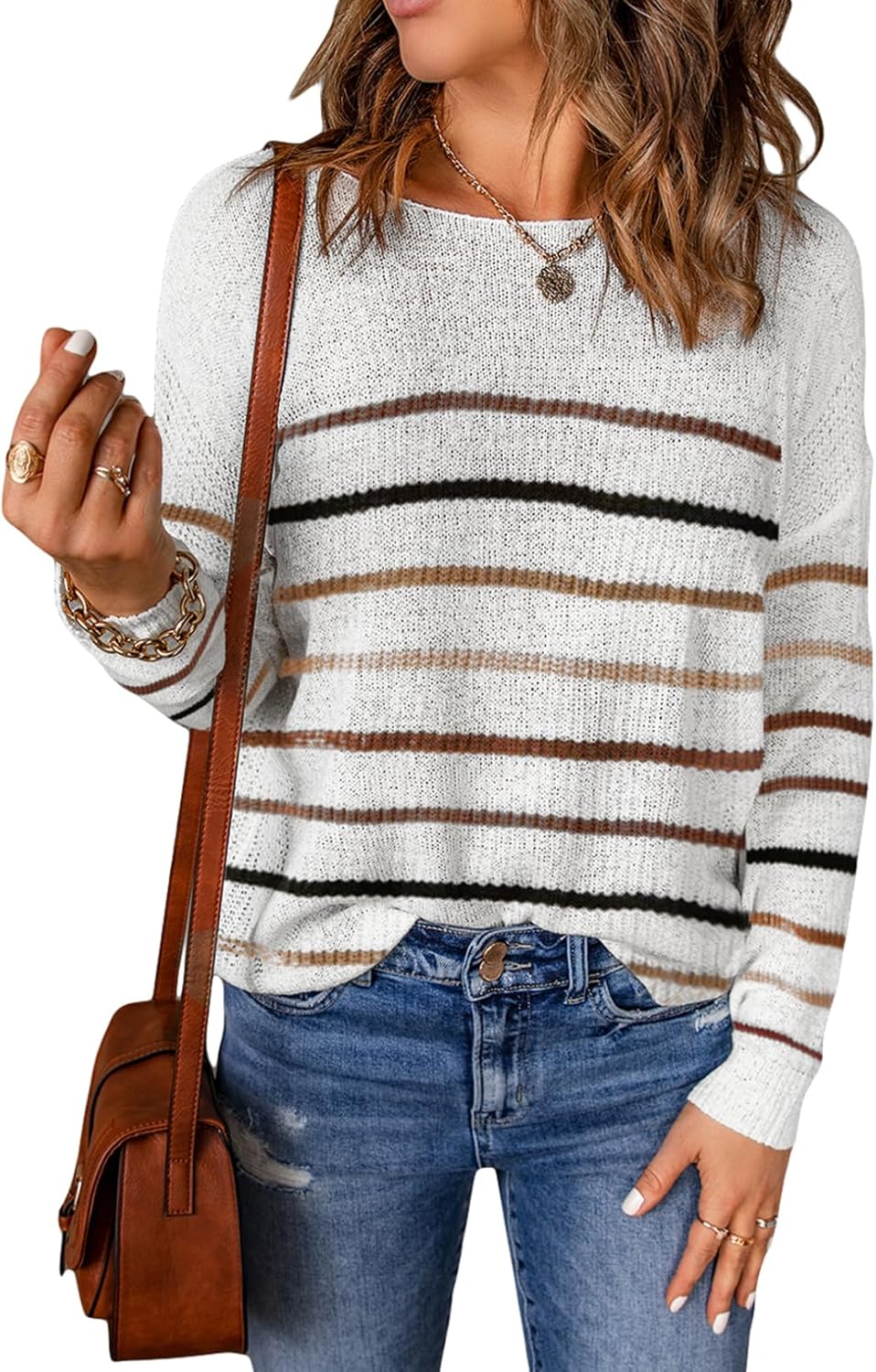 Acelitt Womens Casual Lightweight Long Sleeve Crewneck Knit Shirts Tops, S-XXL - Image 3