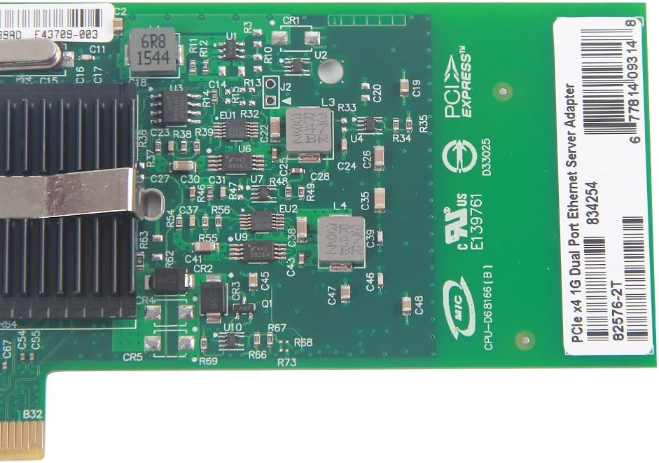 Hottest Sales 1.25G Gigabit Ethernet Converged Network Adapter (NIC) for Intel 82576 Chip, Dual RJ45 Copper Ports, PCI Express 2.0 X4, Compare to Intel E1G42ET