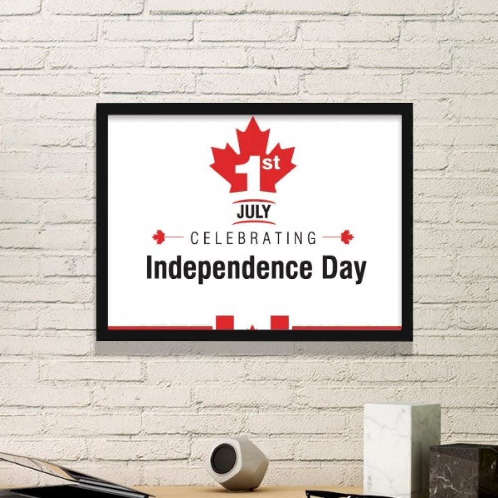 Stickers muraux et cadre photo Canada feuille d'érable décoration artistique noire