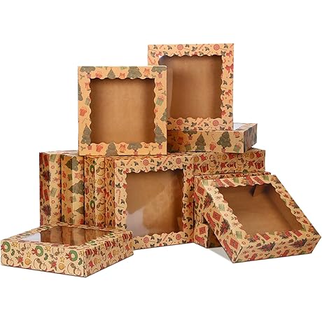 12 Pack Christmas Cookie Boxes for Holiday