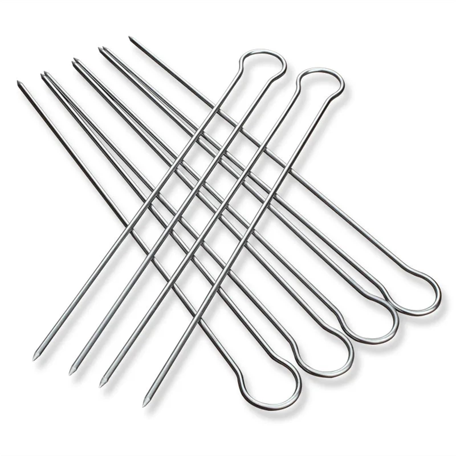 Spiedini in Metallo 6/10/12pcs U Doppio BBQ Grill Set di spiedini Spiedini Kebab in acciaio inossidabile Bastoni for grigliate in metallo Picnic Camping(12 Pieces)