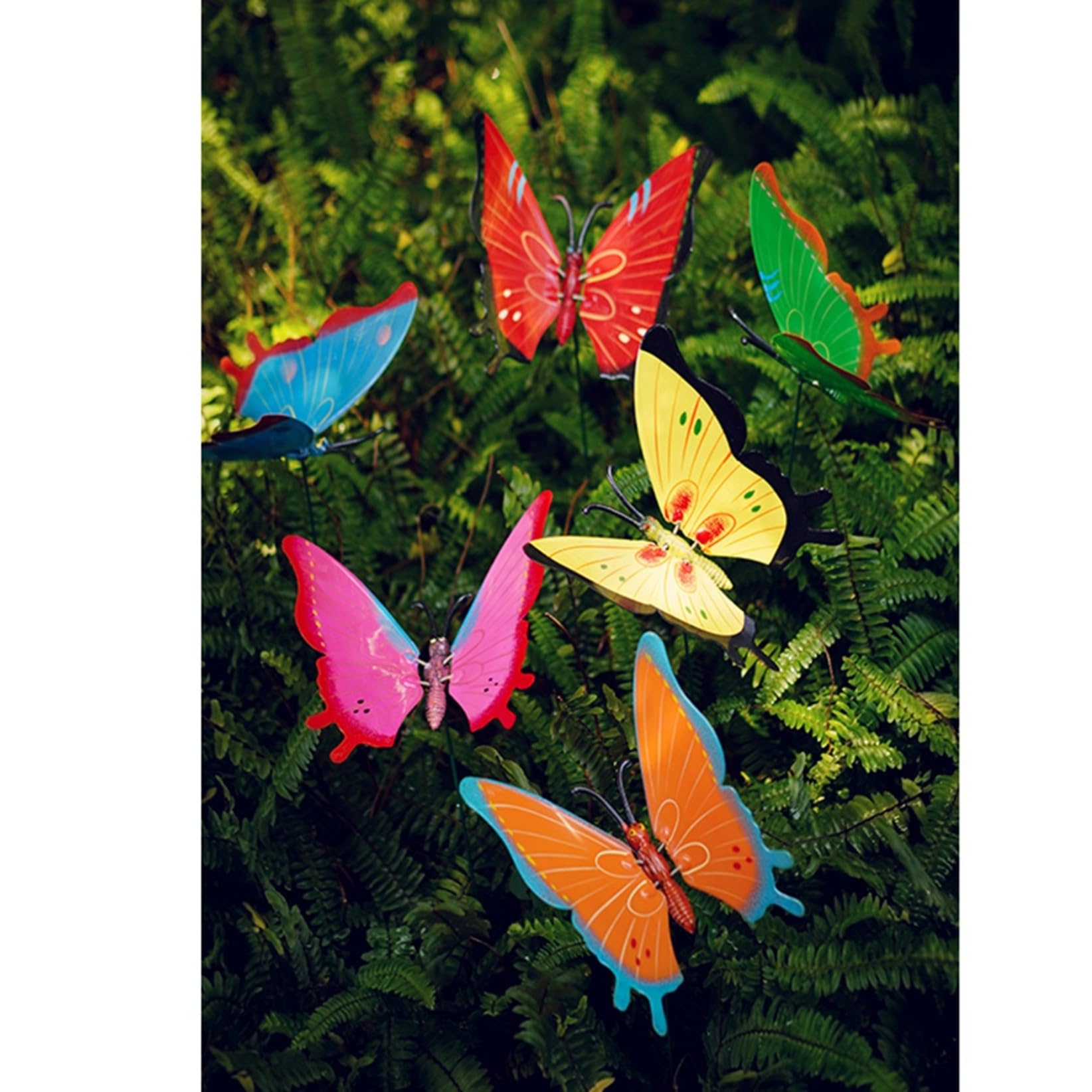 Amazon.co.jp: 置物 ガーデニングメント 多彩蝶々 金属製 PVC 撥水