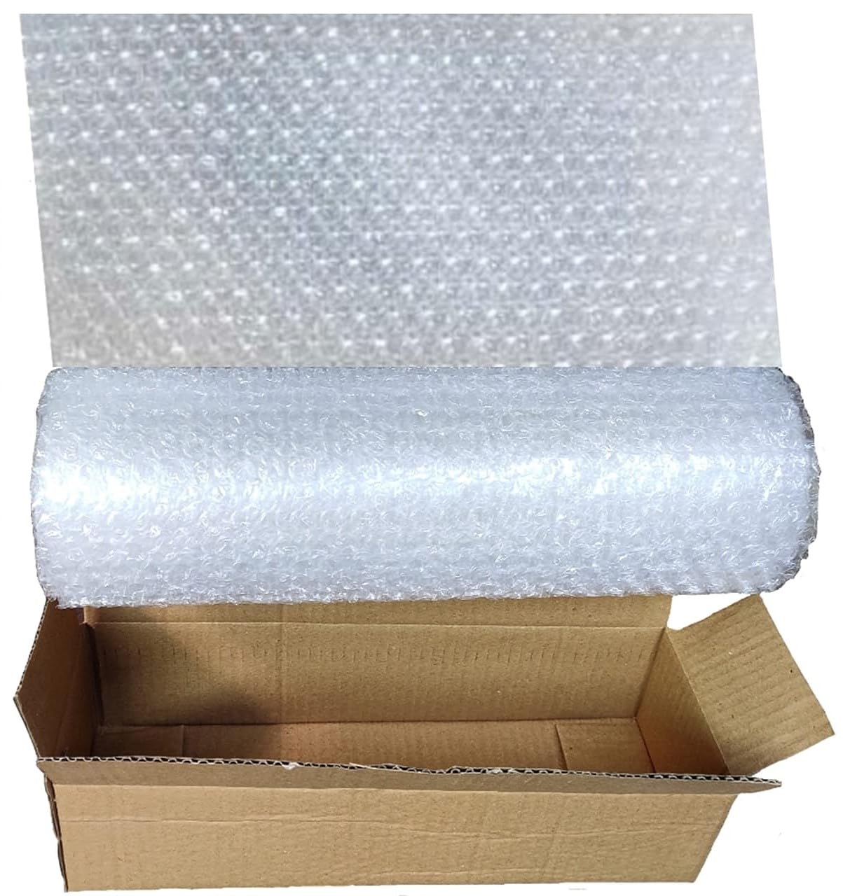 Gelmek Green 40 Gsm Air Bubble Wrap Packing Roll for Safety, packed in cartoon box -zero damage -Multipurpose Packing Needs 1.2 feet Wide (5 Meter length, Transparent) 500cm x 37 cm 3