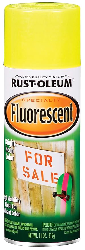 Rust-Oleum 1942830 Specialty Fluorescent Highly Visible Spray Paint (Yellow - 312 Grams)