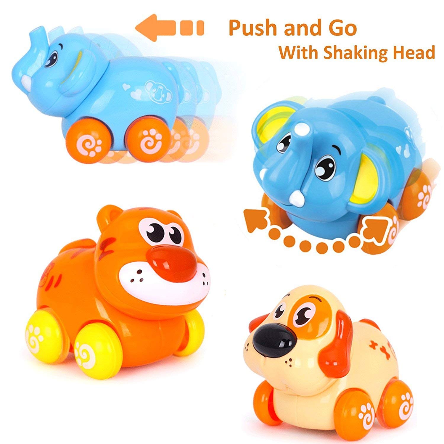 Juego de 8 piezas de animales de dibujos animados de juguete de fricción para bebés y niños pequeños | Lindos mini vehículos de juego para recuerdos de fiesta, a partir de 18 meses 3