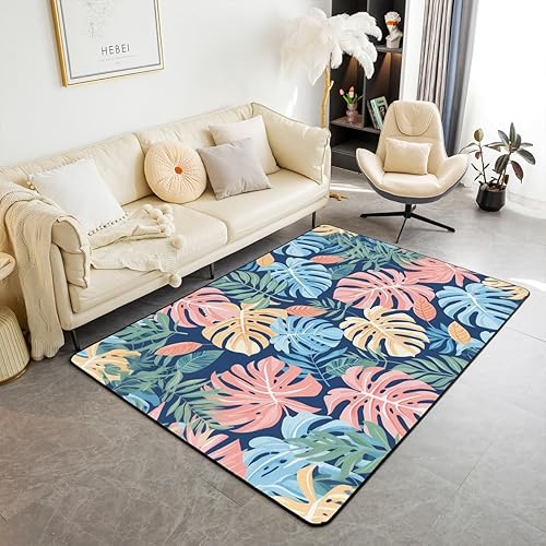 Miniatura 23 de Feelyou Alfombras de sala de estar, alfombra de 5 x 7 pulgadas, retro, floral, bohemio, alfombra decorativa para interiores, diseño floral Tierra