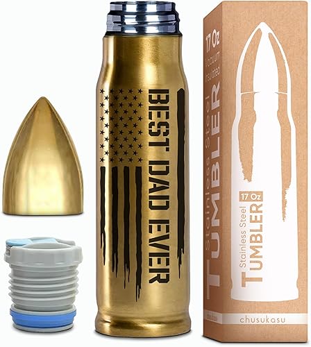 Regalos para papá de hija, hijo, esposa, regalos para el mejor papá de los niños, vaso de bala de 17 onzas, regalo de cumpleaños para papá, taza de