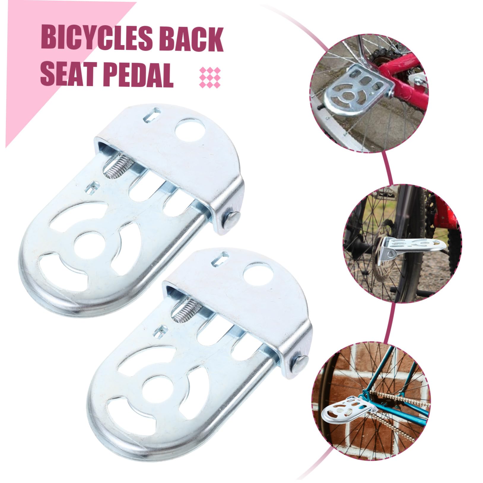 Alipis Rear Feet Pedal Bike Backseats Stand 2 Pairs of Foldable Bike Foot Pegs Nonskid Surface Comfortable Riding