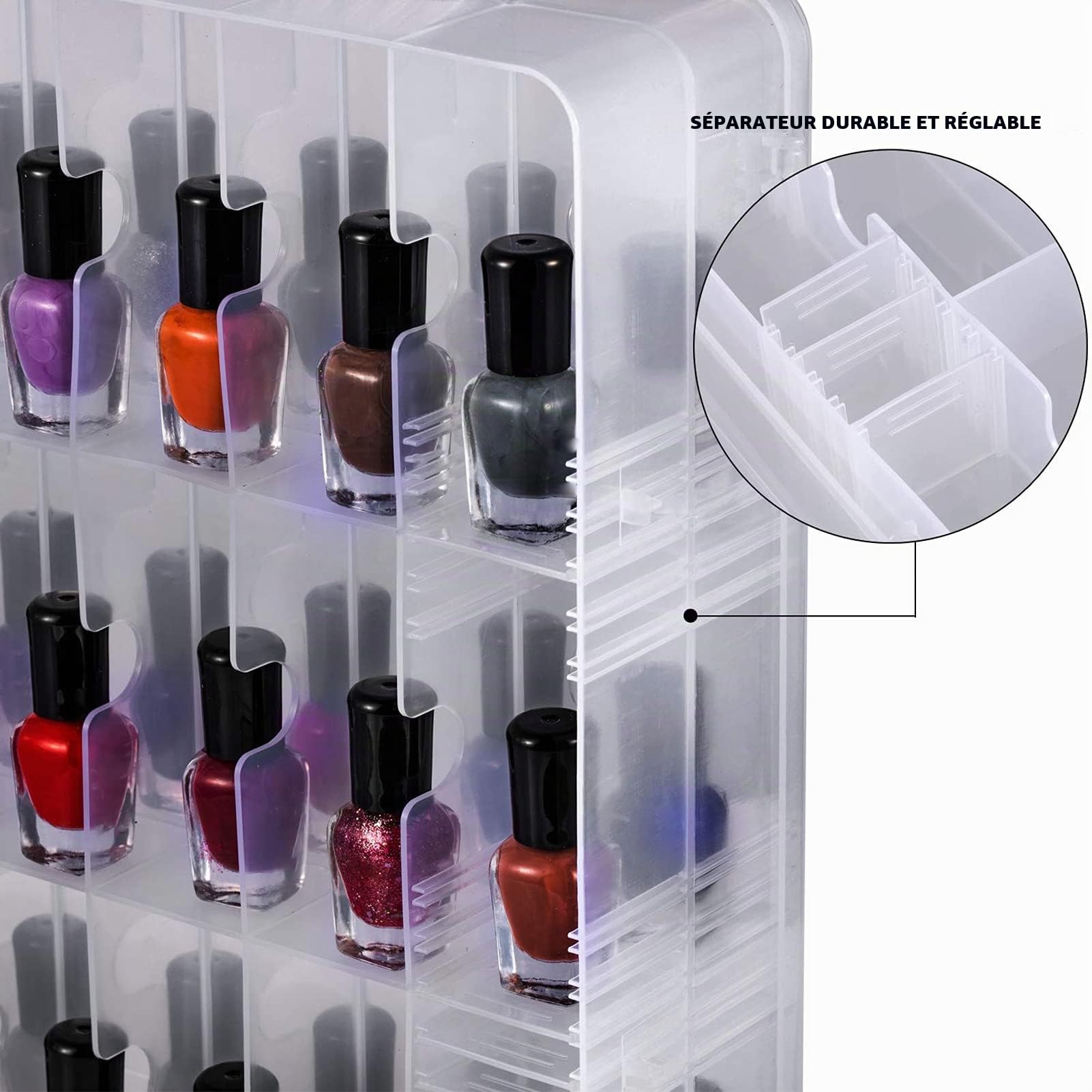 Étui Rangement 48 Bouteilles Vernis À Ongles Transparent