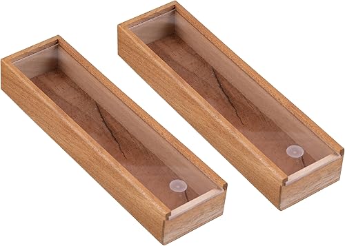 Miniatura 6 de Prestige Import Group - Caja de almacenamiento de madera promocional de 2 cigarros con tapa deslizante - Almacenamiento de uso general - 1 pieza