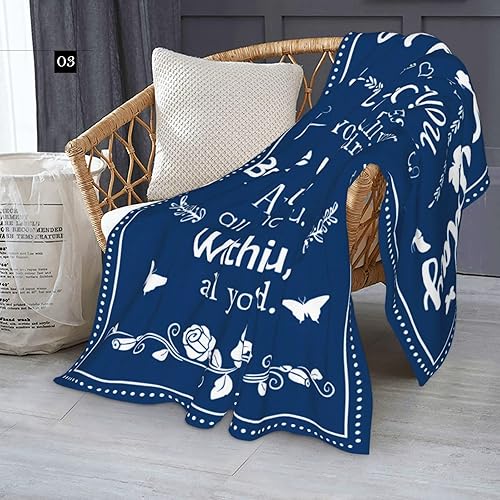 Miniatura 4 de Regalos de cumpleaños para mujeres/hombres/ella/él, manta azul de 60 x 50 pulgadas, mantas decorativas de feliz cumpleaños, regalo único, las Feliz