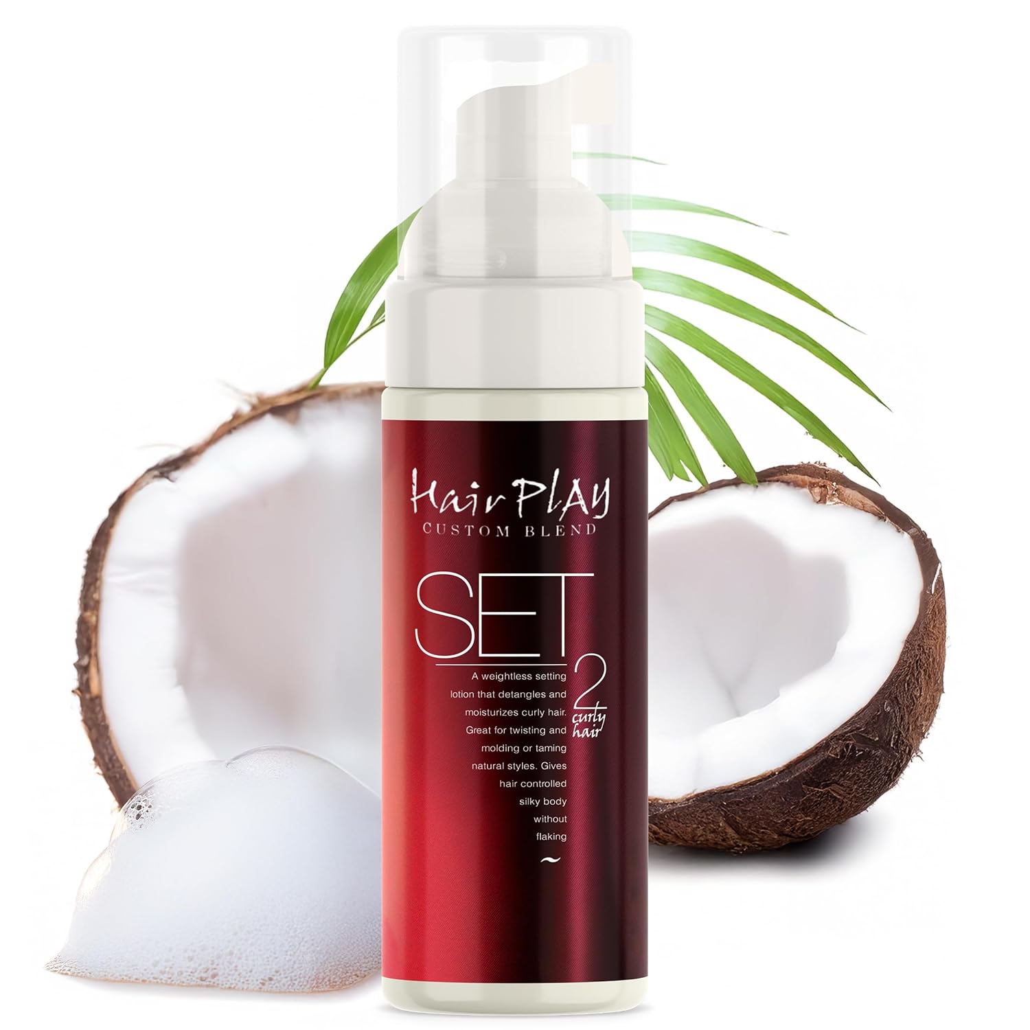 HairPlay Set #2 Hair Foam Mousse – Medium Hold Styling Foam for Frizz Control – Hair Mousse for Curls – Curl Defining Moistiurizing Mousse for Wavy Hair – 2 Fl Oz