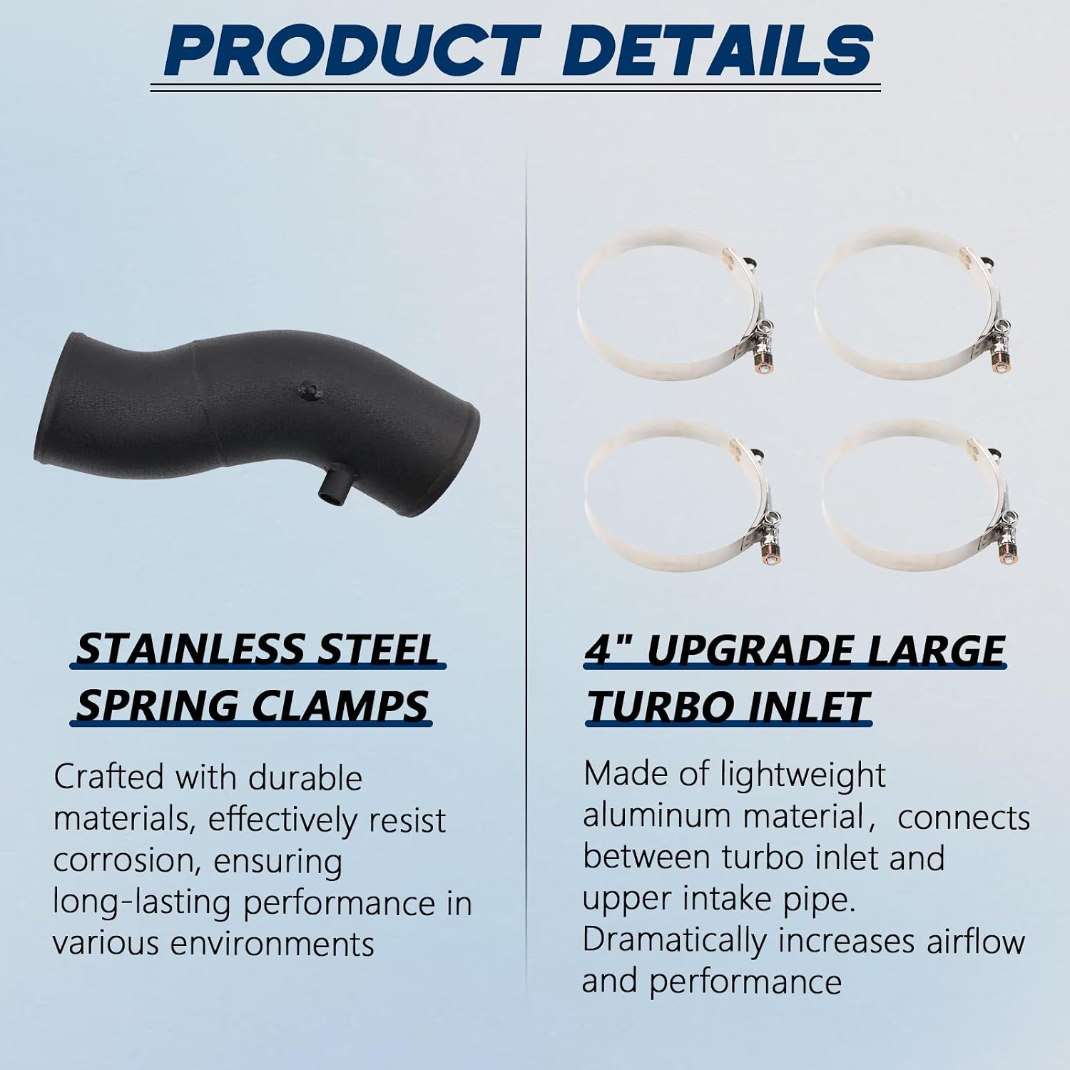 4" Turbo Air Intake Pipe Kit Compatible With Ford Super Duty 7.3L Diesel F-Series 1999-2003