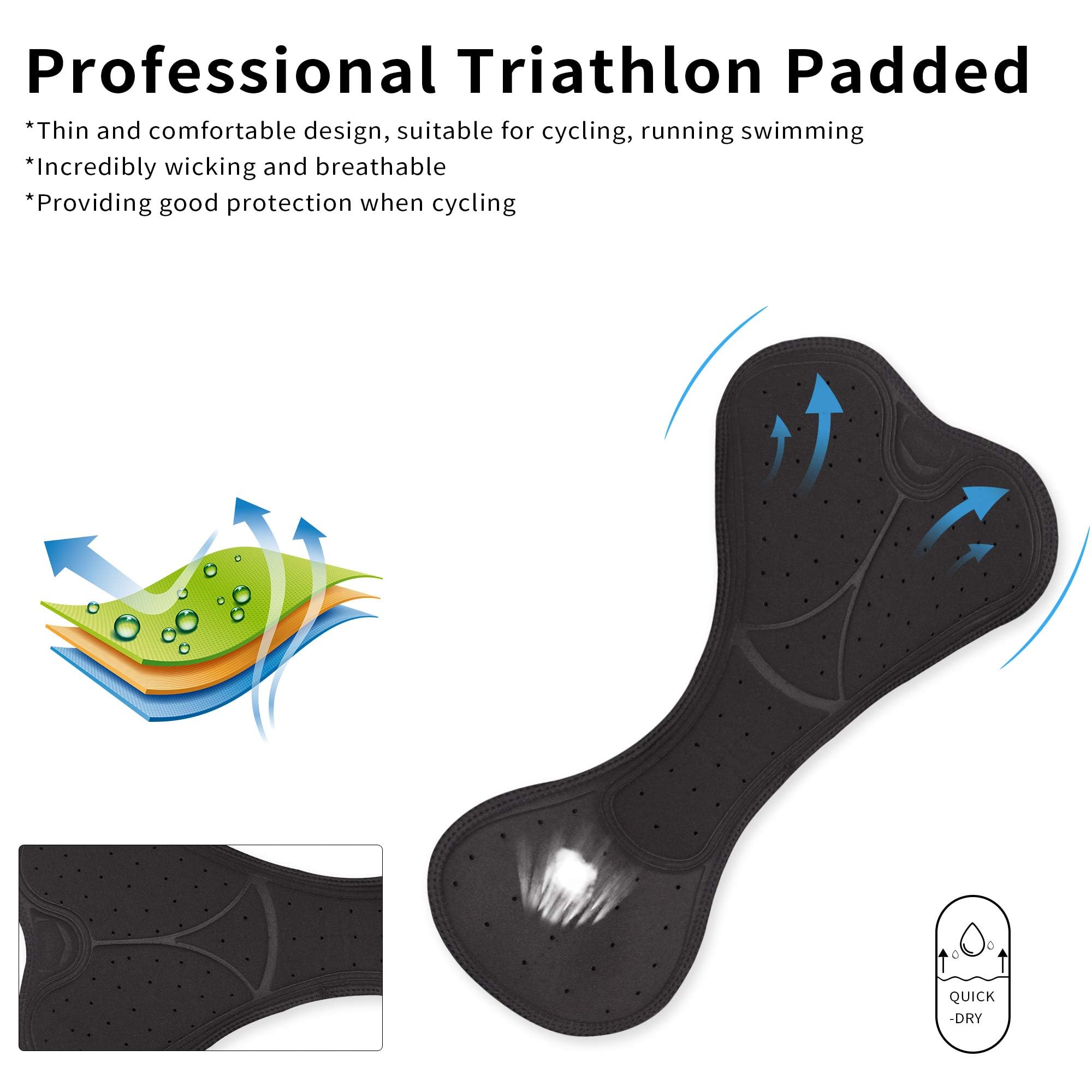Tuta da triathlon da uomo, senza maniche, ad asciugatura rapida, aderente, per nuoto, ciclismo, corsa, tri Gear ad alte prestazioni