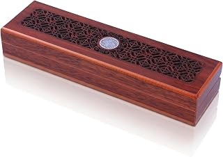VOSAREA Decorative Storage Box Organizer for Jewelry Necklace Bracelet Watch Delicate Wooden Carved Box for Women Men - Rectangular Vintage Keepsake Gift for Necklace Storage with Hinged Lid