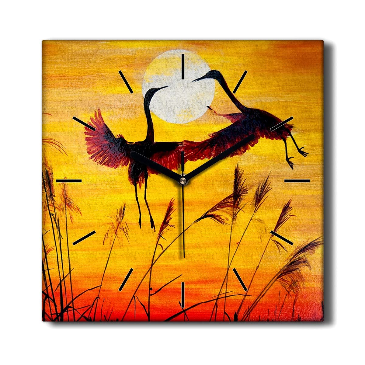 Horloge sur toile 30x30cm Coloray décoration murale horloge murale salon sans tic-tac