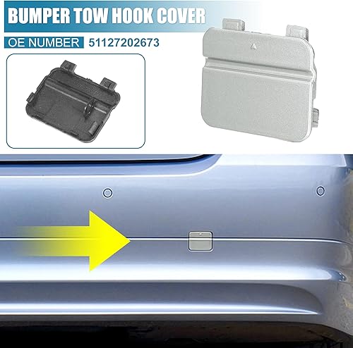 Miniatura 2 de X AUTOHAUX Cubierta de gancho de remolque para parachoques trasero, gancho de remolque de automóvil, repuesto de cubierta de orificio de ojo