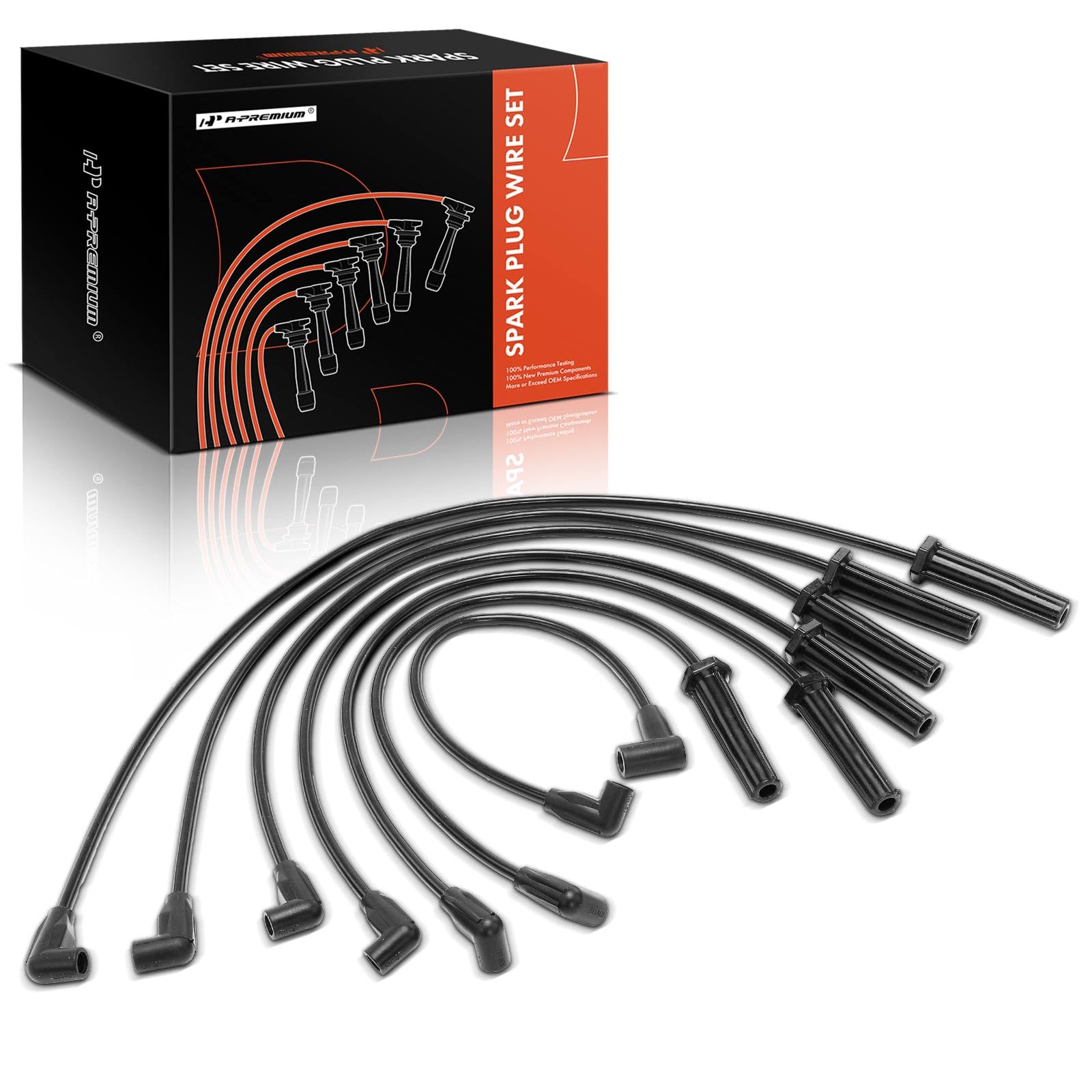 A-PremiumIgnition Spark Plug Wires Set of 7 Compatible with Chevrolet Camaro, Celebrity, Citation II, S10, S10 Blazer & GMC S15, S15 Jimmy, Sonoma & Buick Century, Skylark & Isuzu Pickup, Rodeo