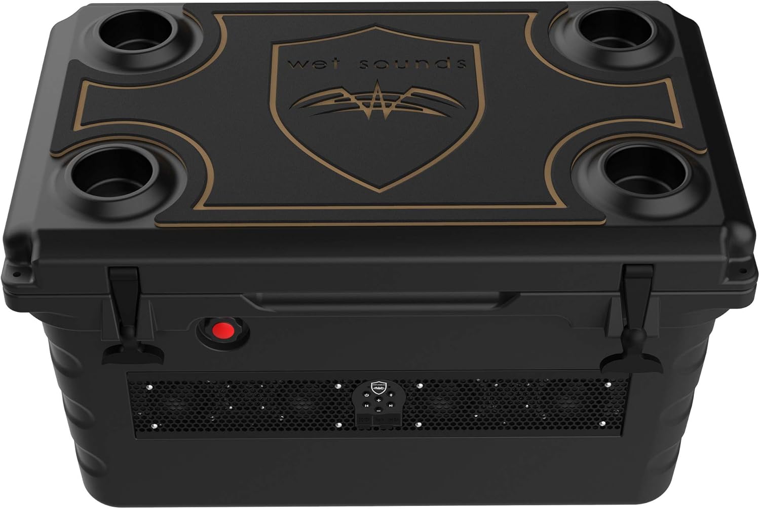 Wet Sounds Stealth SHIVR-55-BLK Black High Output Audio Cooler Speaker System + Top Gator Step Kit - Black Over Whiskey