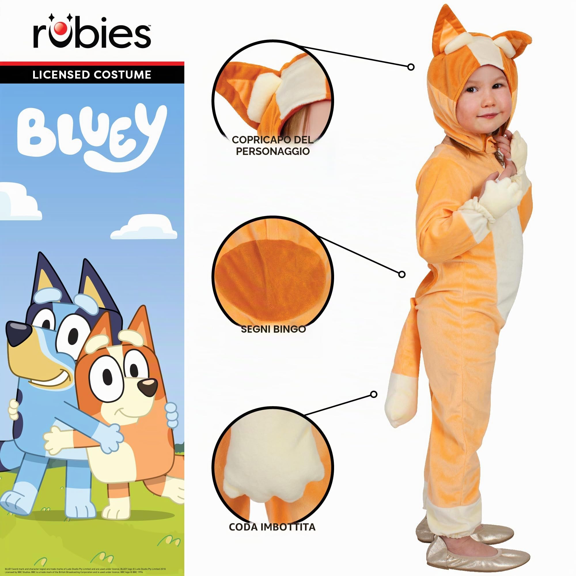 Rubies Official Bluey Bingo Child Costume, Kids Fancy Dress, Size 3-4
