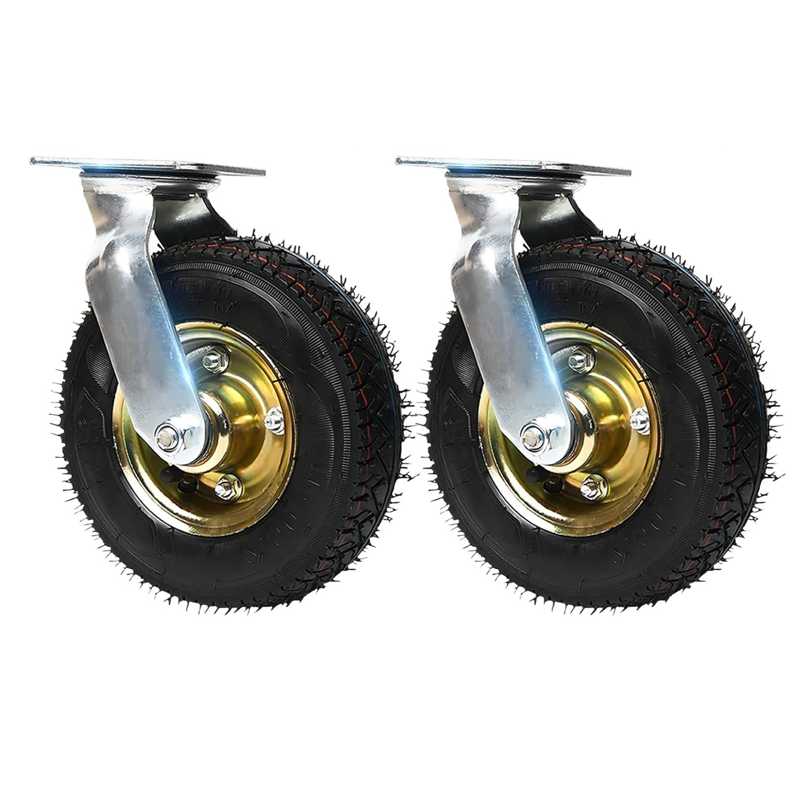 Roulettes silencieuses pour diable en caoutchouc anti-vibration de 6, 8 et 10 pouces