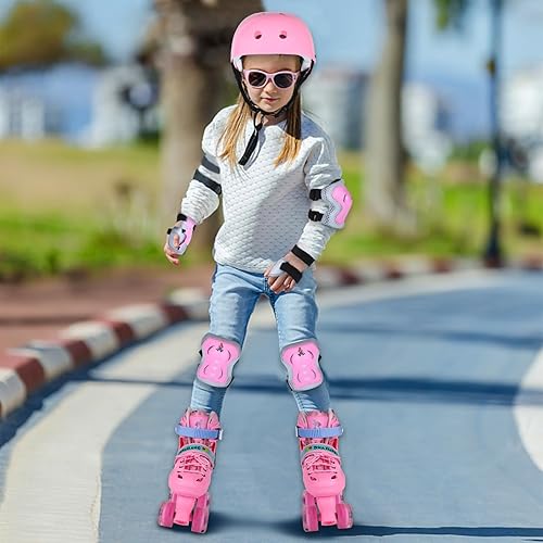 Miniatura 6 de Patines de ruedas, patines ajustables con ruedas iluminadas para niñas, niños, adolescentes, principiantes y avanzados, con equipo protector y bolsa
