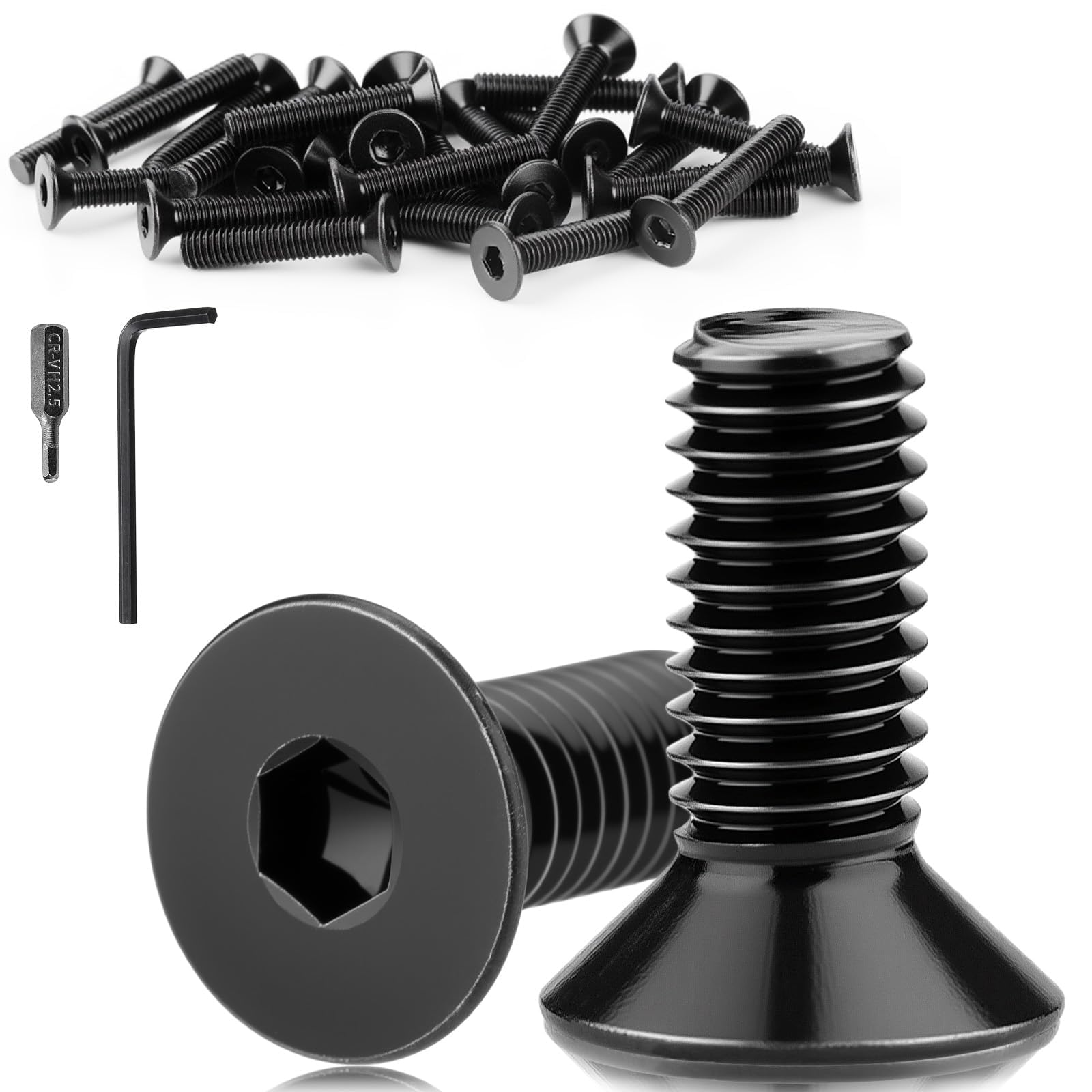 60 Stück Senkkopfschraube mit Innensechskant M4x16 mm Schrauben Edelstahl A2 V2A Flachkopfschrauben DIN 7991/ISO 10642 Senkkopf Schrauben Vollgewinde Senkschrauben für Möbe Geräte