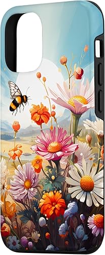 Miniatura 2 de Funda para iPhone 13 Pro Lively Bee en Sunny Meadow of Wildflowers