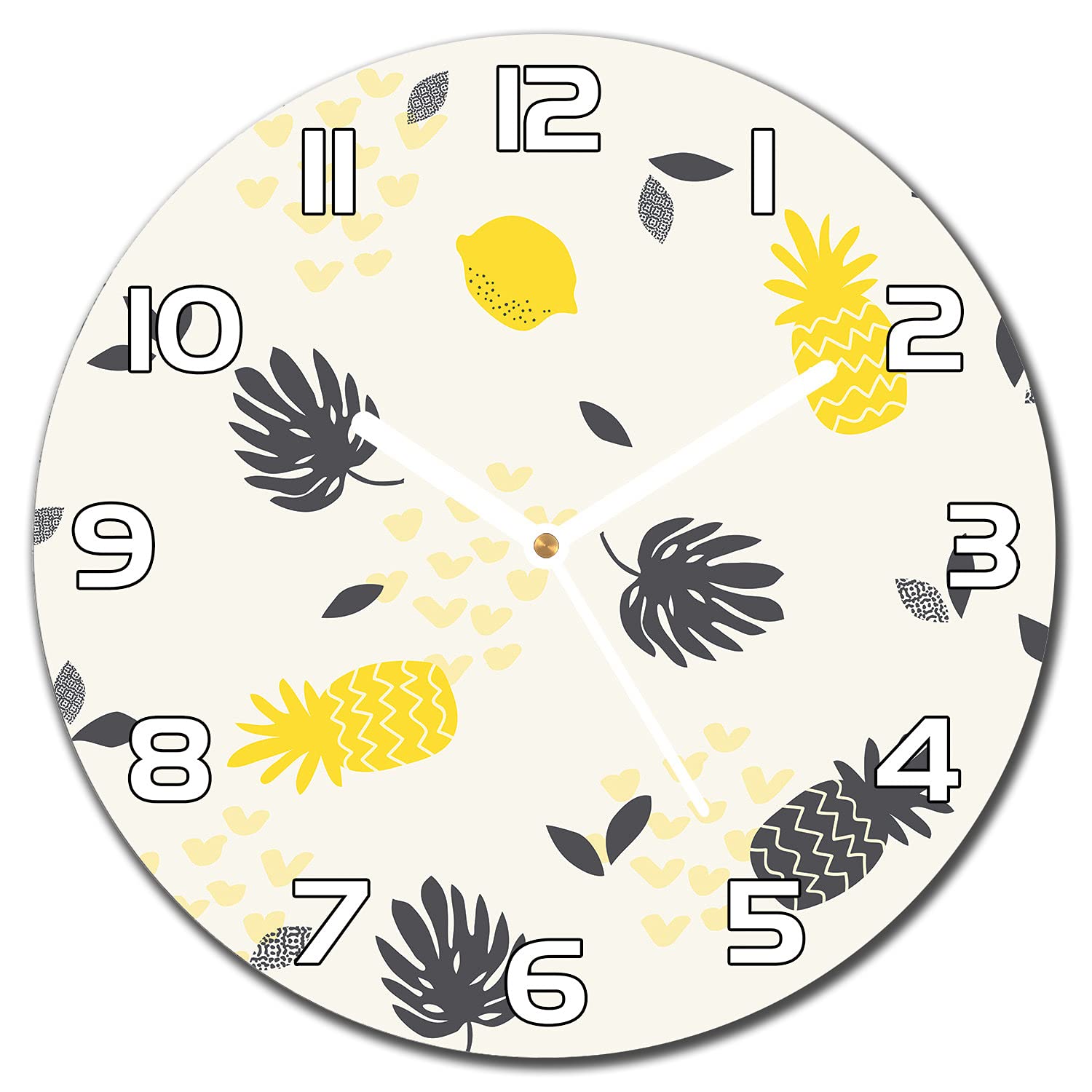 Horloge en verre pour salon moderne et cuisine au design ananas