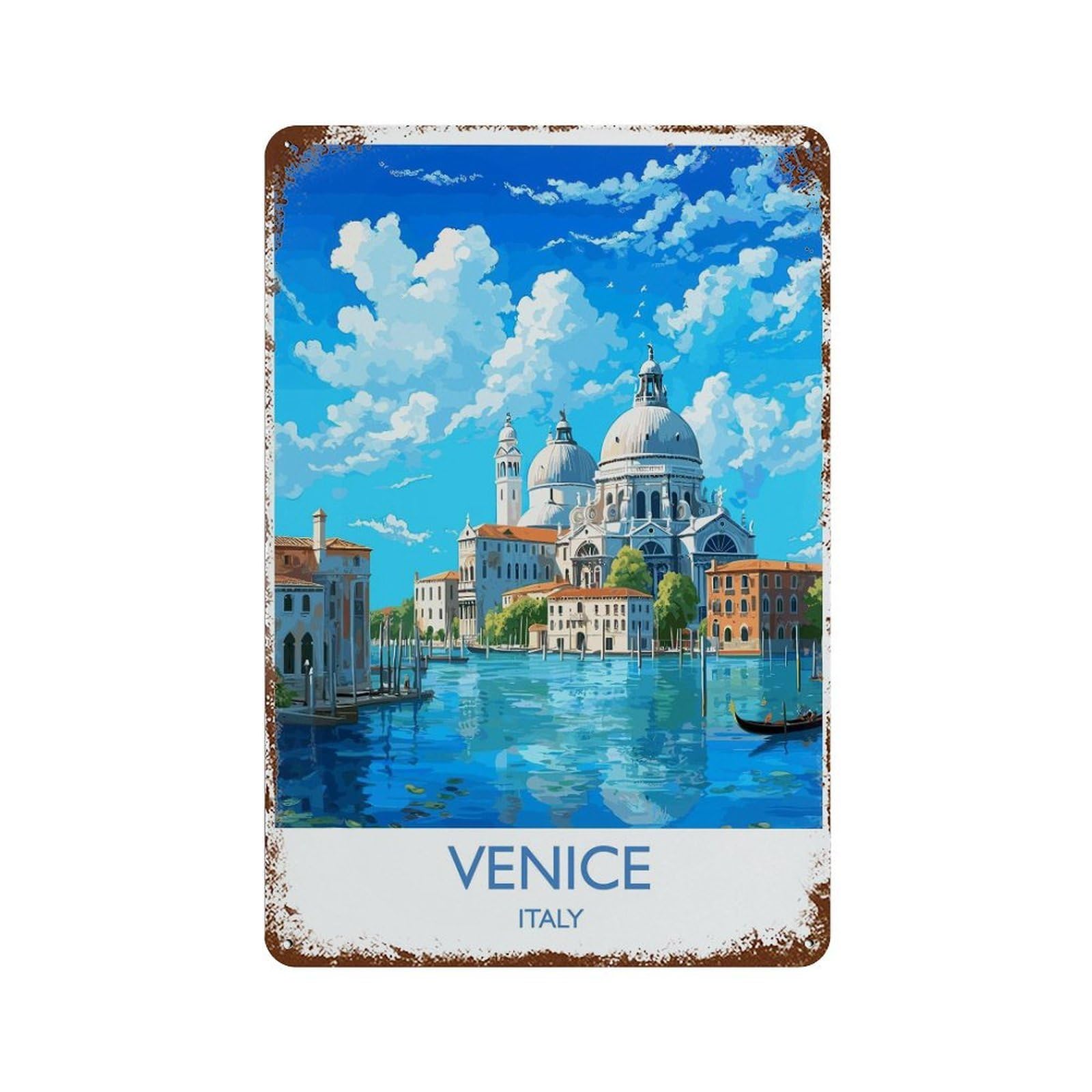 xiaoxiaoshen Venice Travel of Italy Gift (2) Wall Decor Art Metal Tin Poster Modern Home Decor Art Home Bar Shop Decorations Vintage Sign 30x20cm