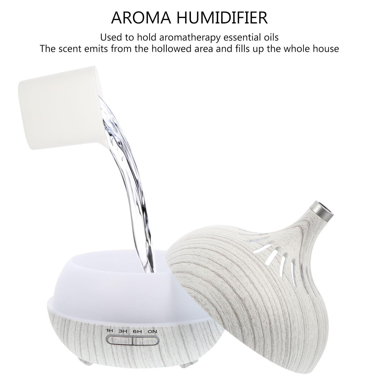 Diffuseur D'arômes Huiles Essentielles 400ml en PP et Abs Fonction Minuterie et Humidificateur pour Chambre Maison