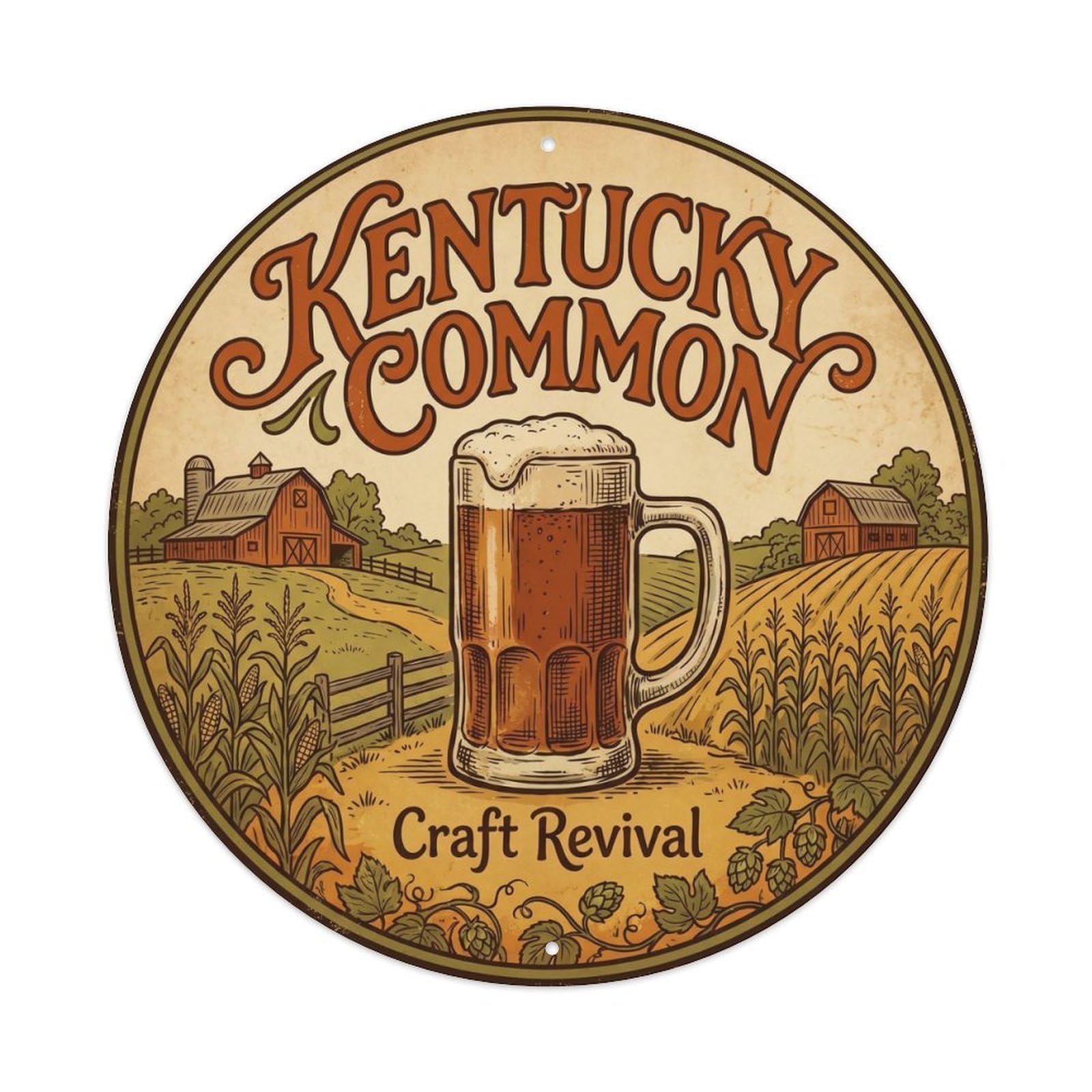 Kentucky Common Beer American Cellar Brew Stein Rustic Metal Tin Sign
