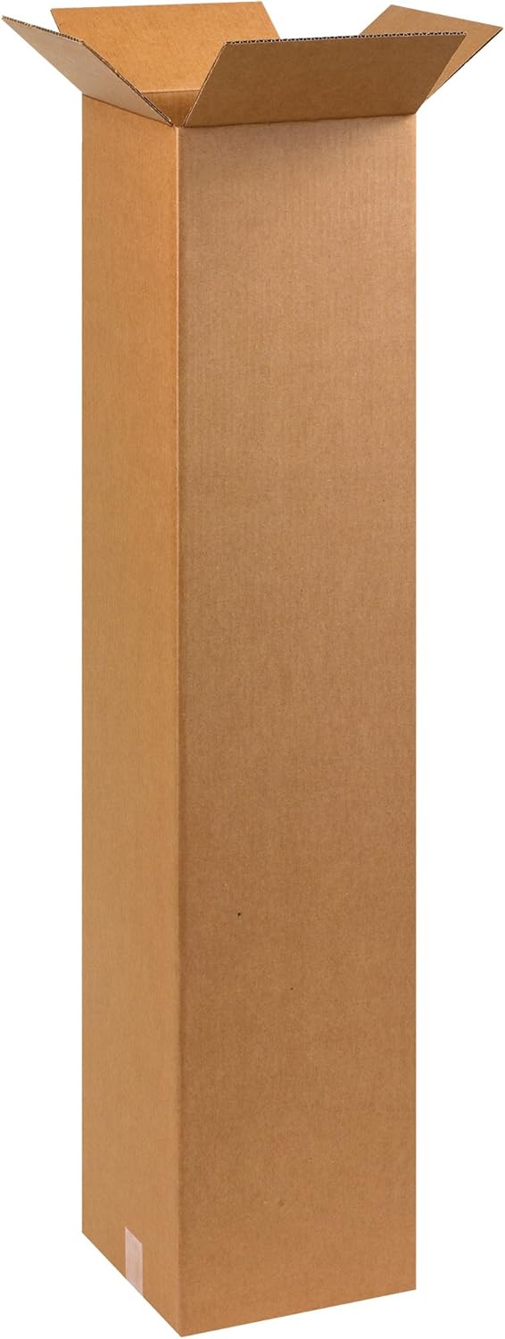 PARTNERS BRAND 10 x 10 x 48 Corrugated Cardboard Boxes, Tall 10"L x 10"W x 48"H, Pack of 20 | Shipping, Packaging, Moving, Storage Box for Home or Business, Strong Wholesale Bulk Boxes