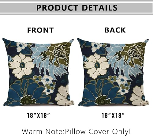 Miniatura 9 de eshabear Juego de 2 fundas de almohada con estampado étnico bohemio y azul naranja con estampado de doble cara para decoración de sofá cama para