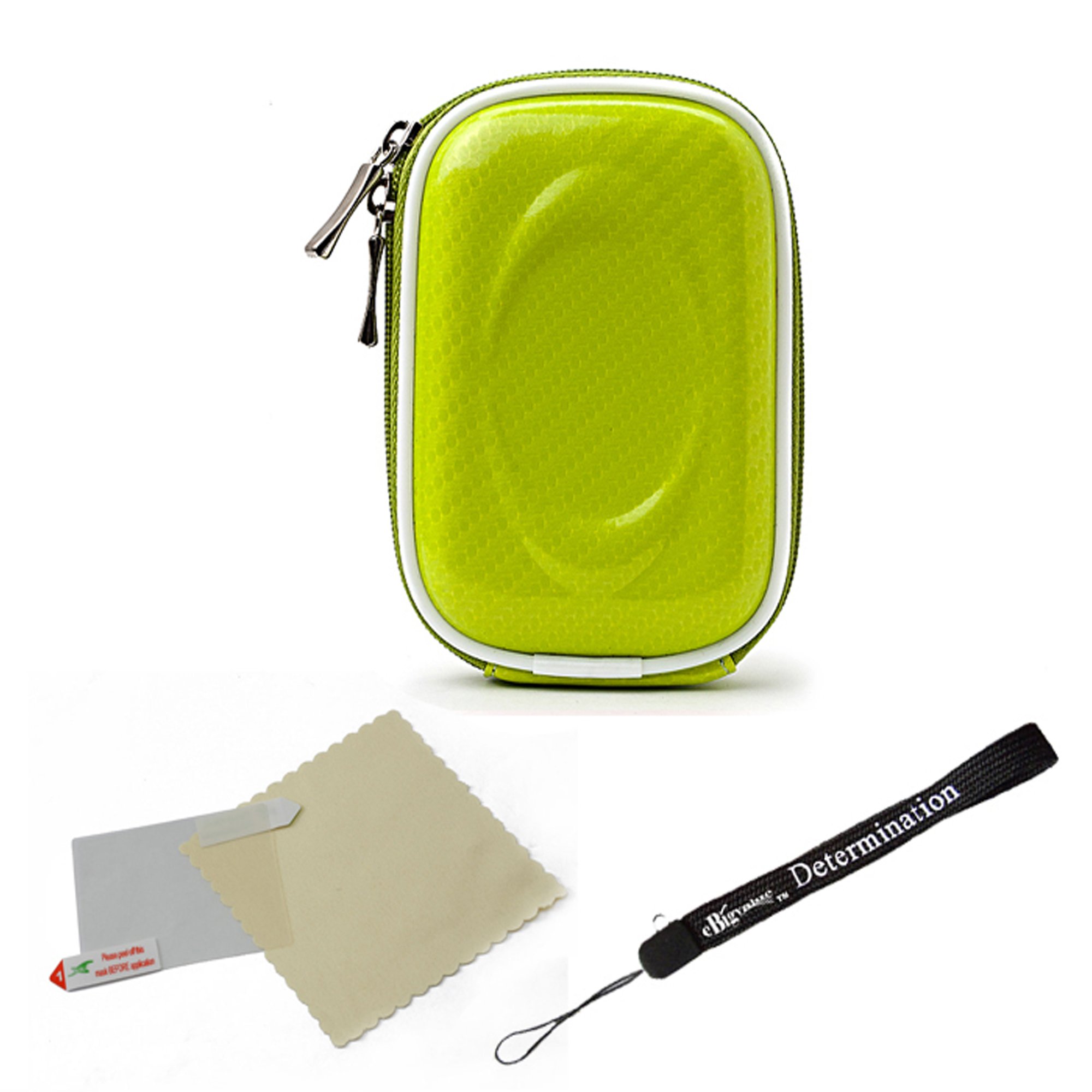 Candy Green Carrying Case for for Casio EXILIM Card EX S200 EX FH100 EX G1 EX H30 EX Z16 EX ZR10 EX ZR100 EX ZS5 EX ZS10 Point and Shoot Digital Camera Tripod and Screen Protector