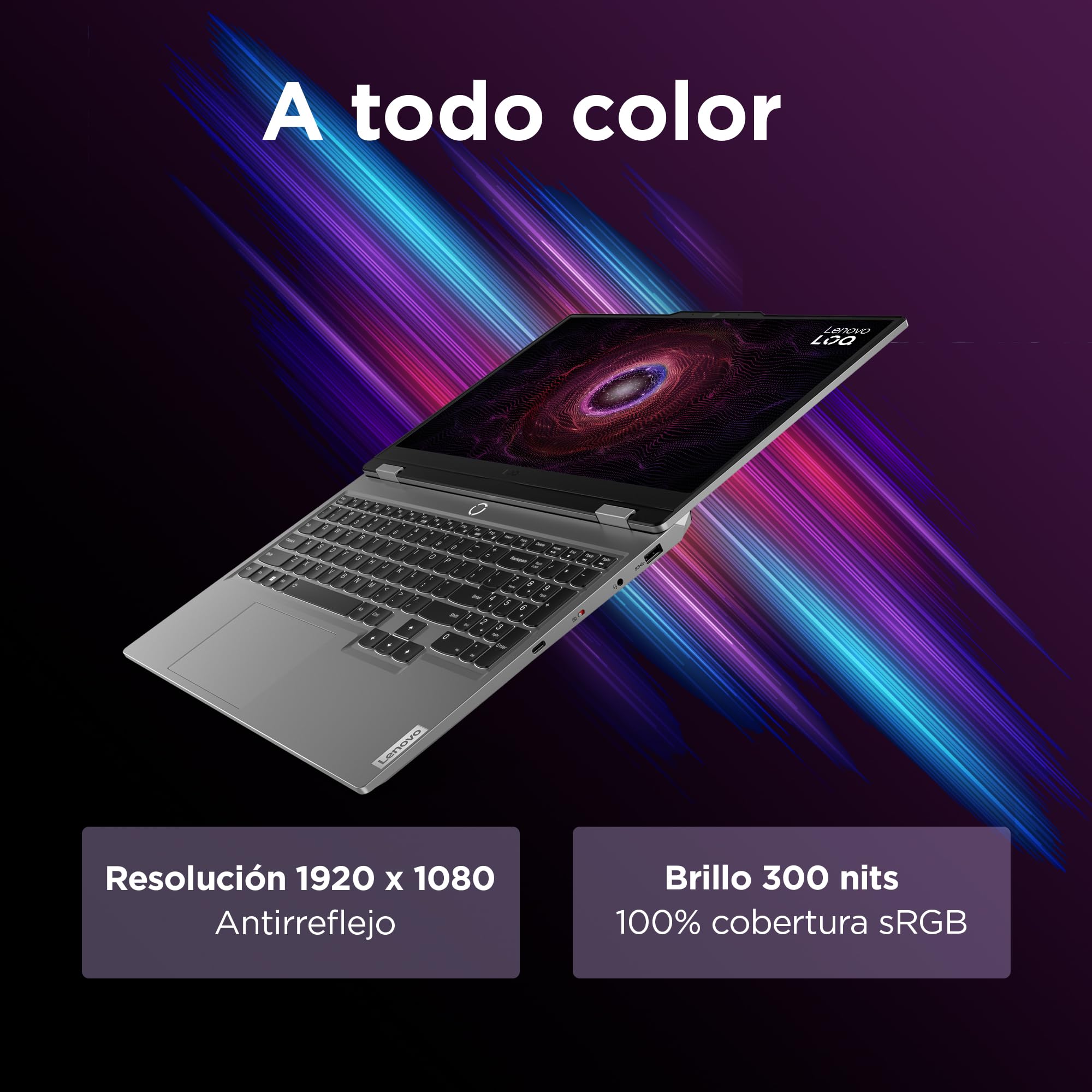 Lenovo LOQ Gen 9 - Ordenador Portátil Gaming IA 15.6" FHD, 144 Hz (AMD Ryzen 7 7435HS, NVIDIA GeForce RTX 4050, 24 GB RAM, 512 GB SSD, Wi-Fi 6, Sin Sistema Operativo) Teclado QWERTY Español - Gris