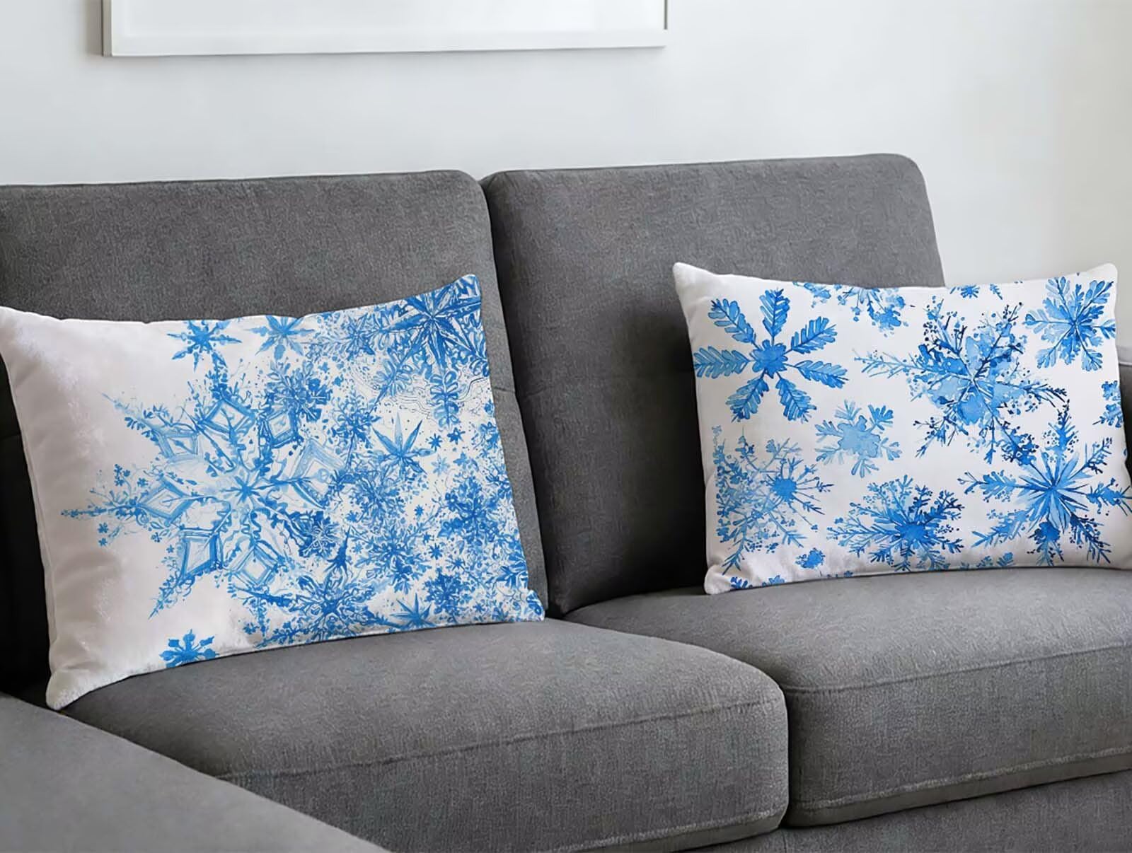 Taie oreiller 40x80 rectangulaire velours bleu pour housse de coussin decoration canape maison