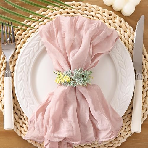 Miniatura 15 de Socomi Servilletas de estopa de terracota naranja quemado de otoño para Acción de Gracias, paños de queso de gasa, juego de 10 servilletas lavables