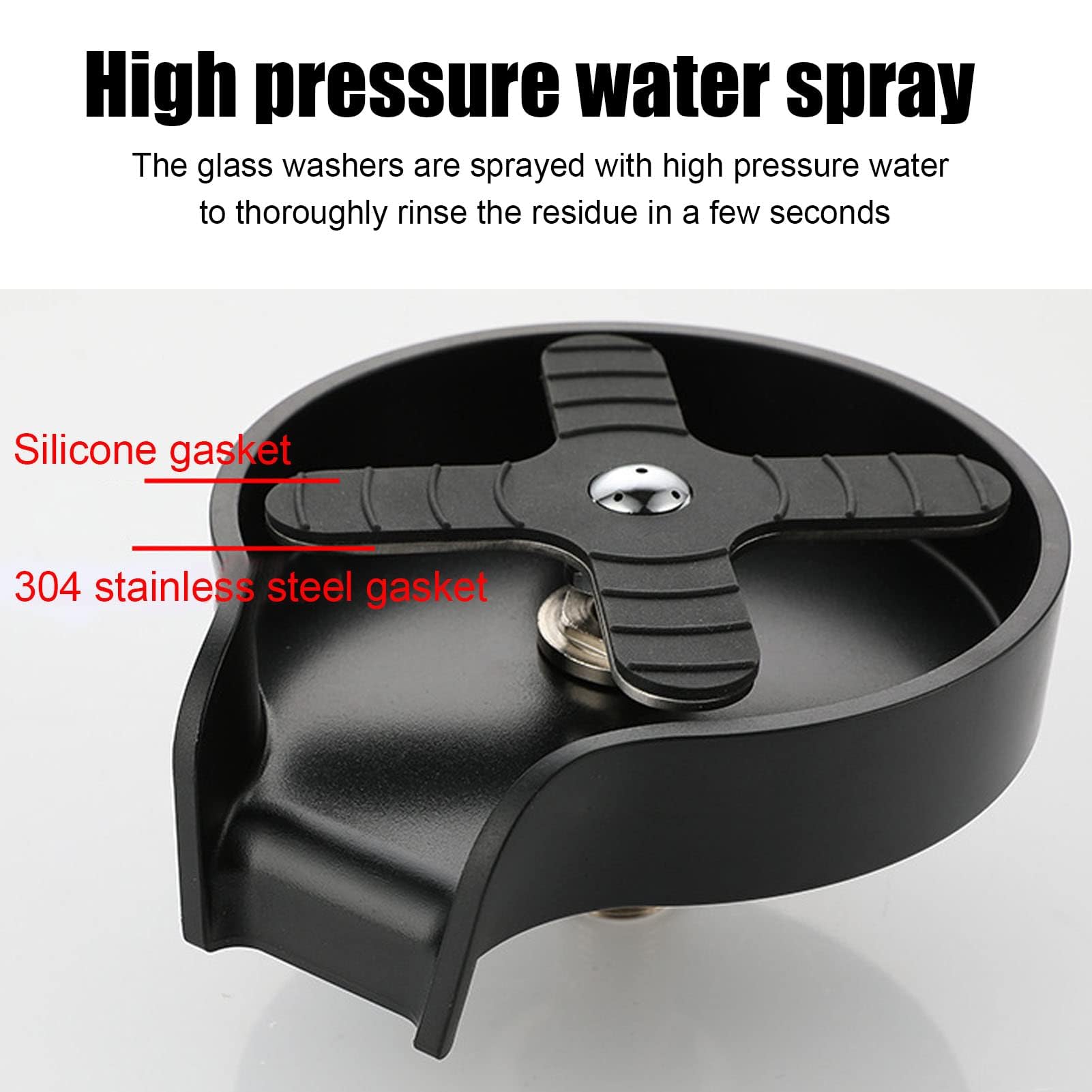 Lavavasos, Hidrolimpiadora Para Una Limpieza Rápida Lavavasos Manejo Con Una Sola Mano Boquilla De Cinco Agujeros Boquilla De Cocina Redonda De Acero Inoxidable Negro