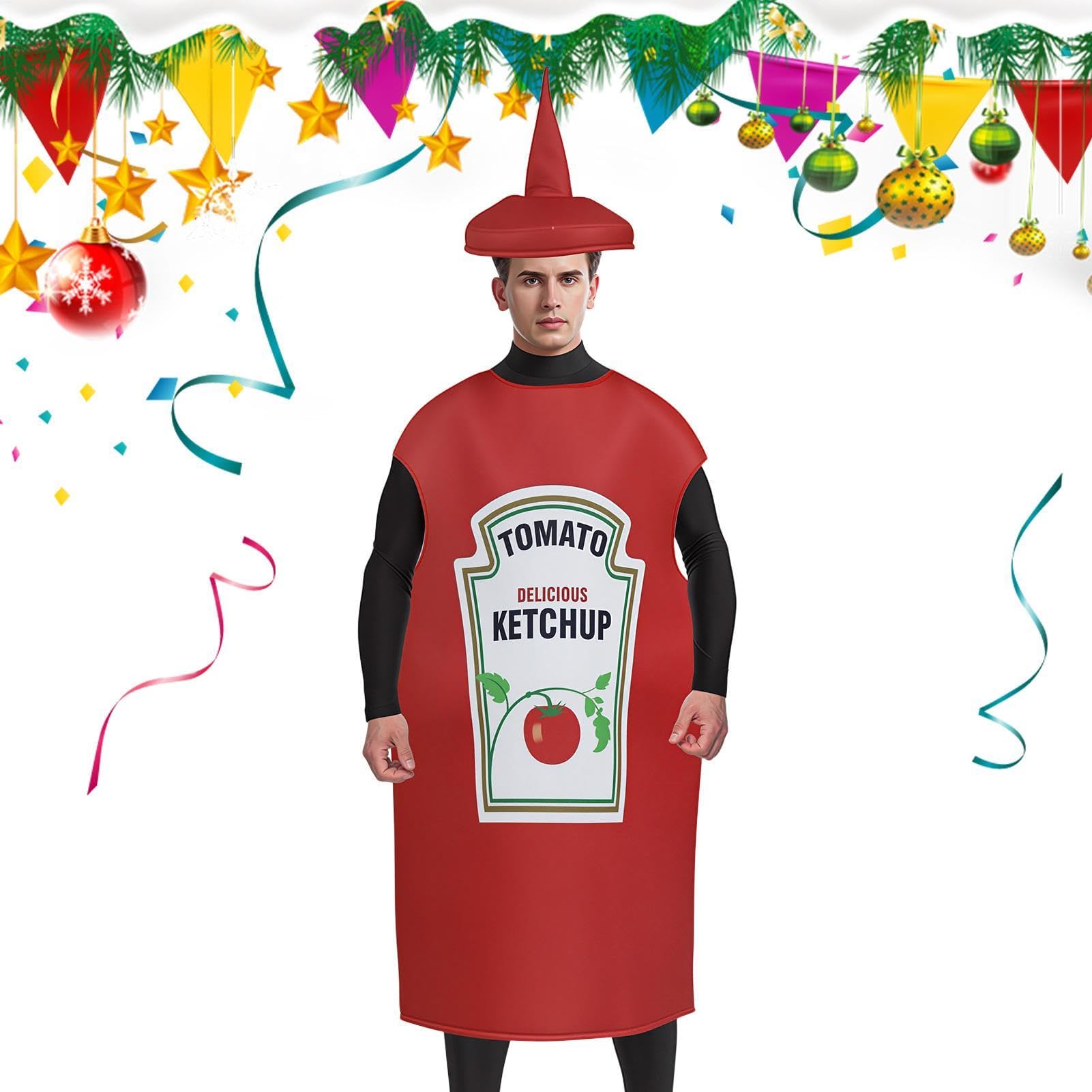 Fries And Ketchup Costume Set – Polyester Parent-Child Halloween Outfit