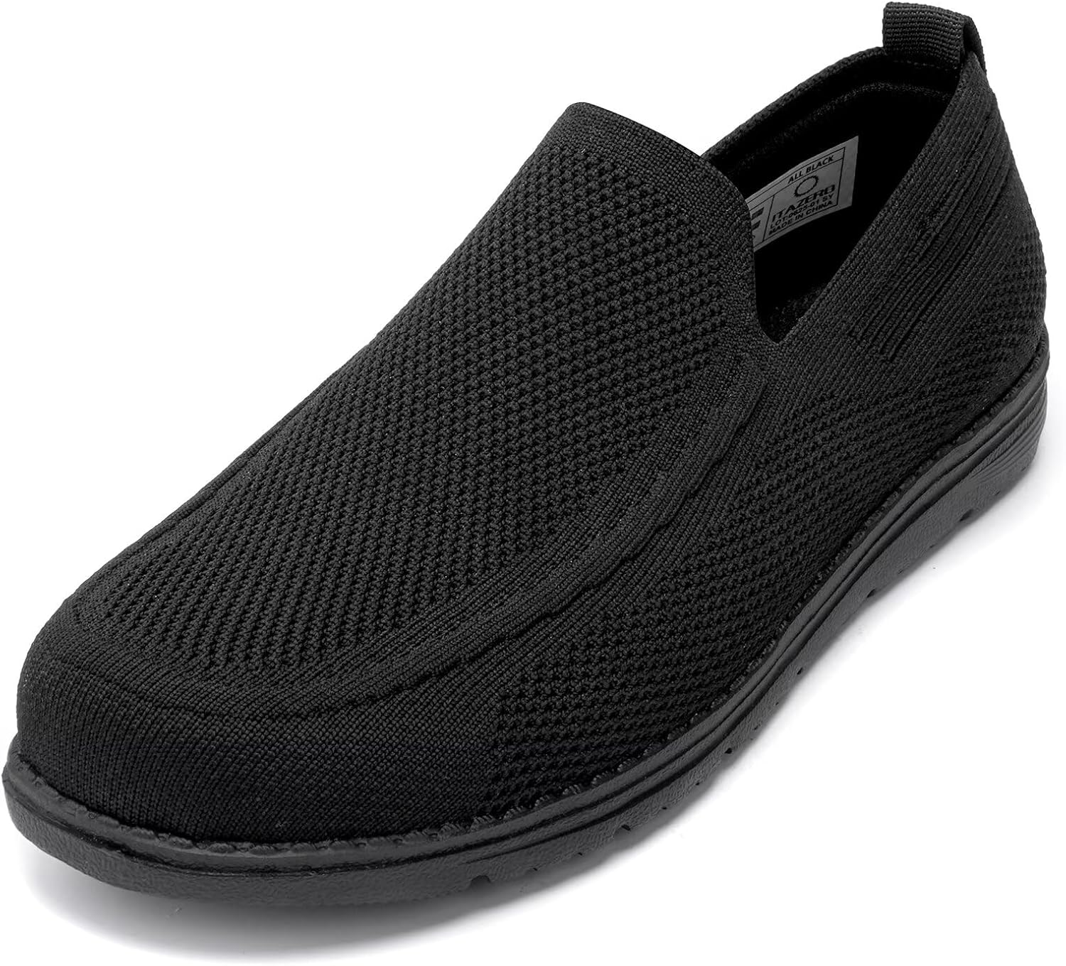1TAZERO Mens Wide Width Slip On Shoes with Arch Support Insoles Men Lightweight Casual Loafer for Elderly & Wide Feet Plantar Fasciitis Walking Shoes