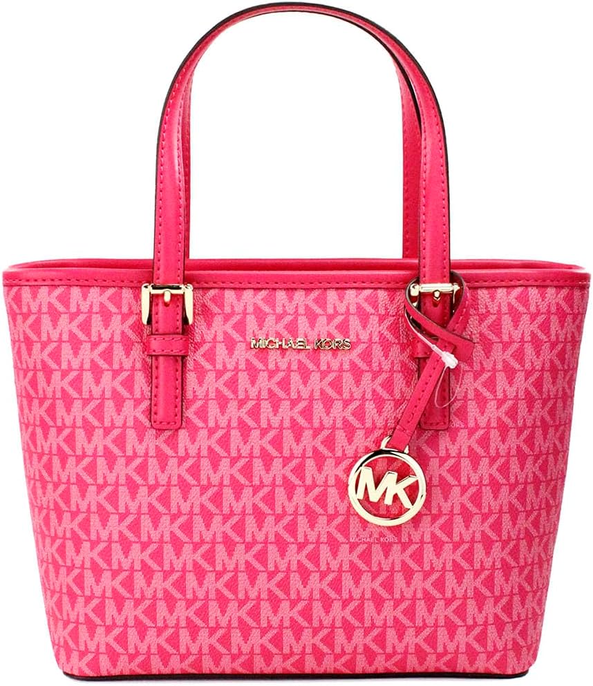 Michael Kors XS Carry All Jet Set Travel Womens Tote (Electric Pink
