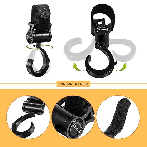 Miniatura 3 de Ganchos para cochecito de bebé prácticos accesorios para cochecito de bebé ganchos para colgar bolsas de pañales bolso organizador de cochecito