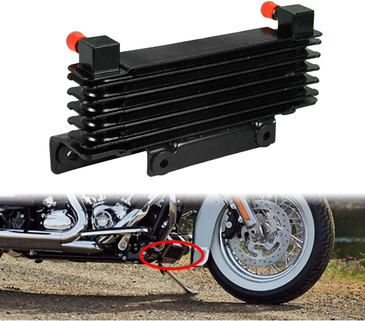HDBUBALUS Motorcycle Oil Cooler Radiator Fit for Harley Touring Road King Road Electra Street Glide FLHR FLHTC 2009-2016