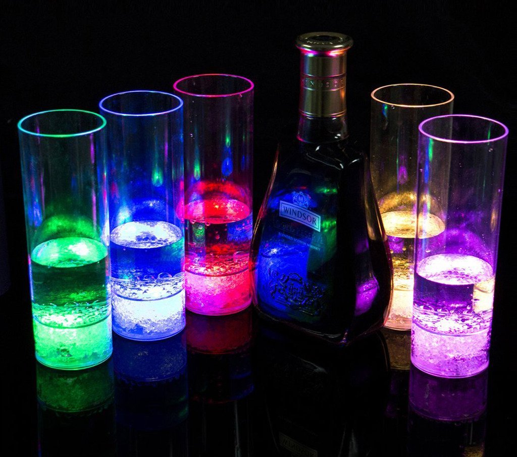 Display Promotion LED Colors Light UP Wine Tumblers Glasses (Pack of 3)