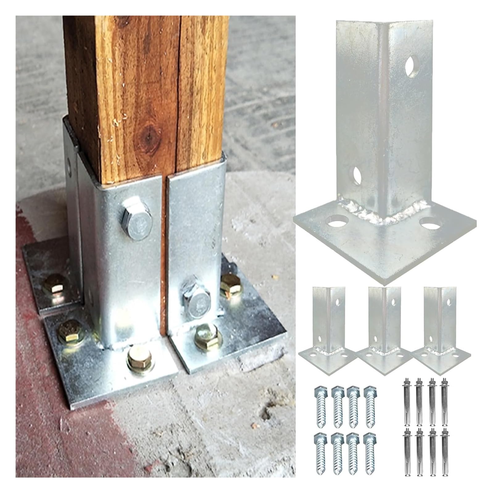 Fence Posts， Heavy Duty Post Anchors Wood Support Base, for 2.8in x, Pergola, Gazebo, Deck(4 Pcs)