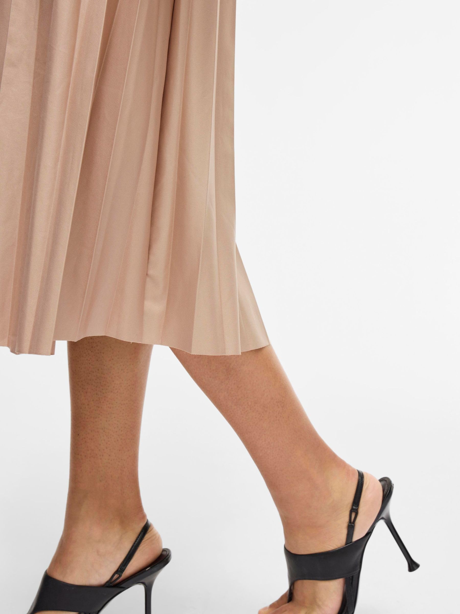 Vila Midi Skirt VINITBAN Pleated, piasek, XS